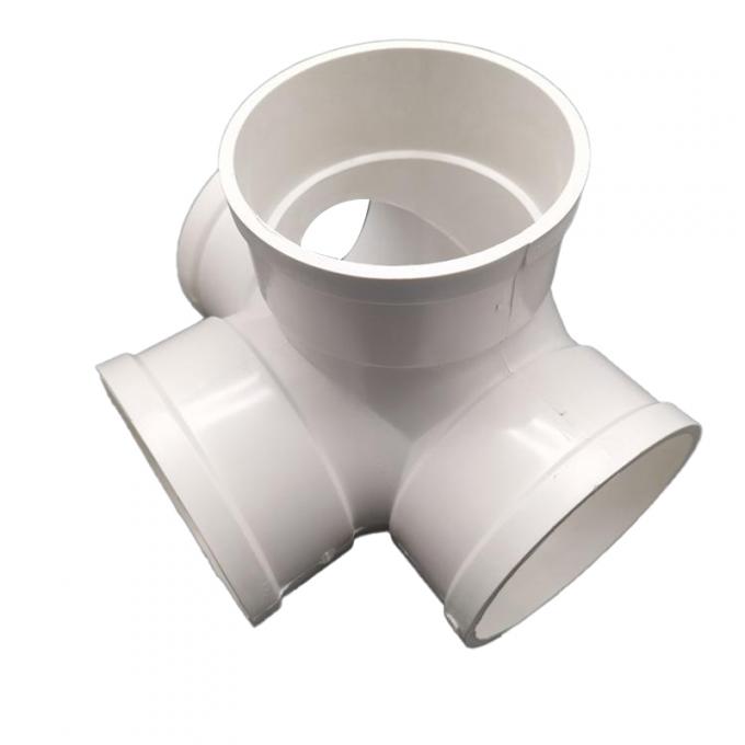 Three Dimensional PVC Drainage Pipe Fittings Four Way Right Angle Plastic Joint