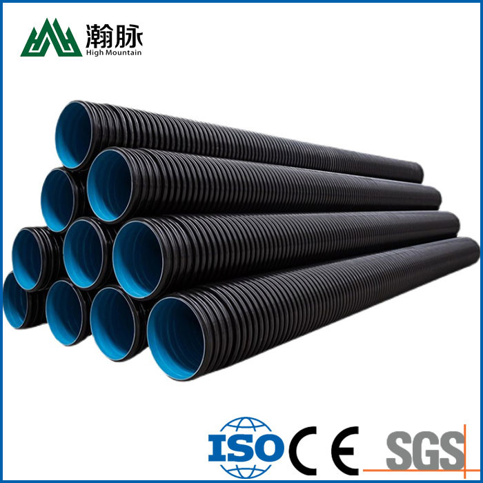 Reinforced HDPE Double Wall Pipe Inner Rib Carat Large Diameter