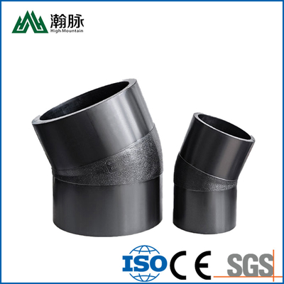 HDPE Pipe Fittings Connector Equal Elbow 90 45 Pipe Fittings Hot Fusion