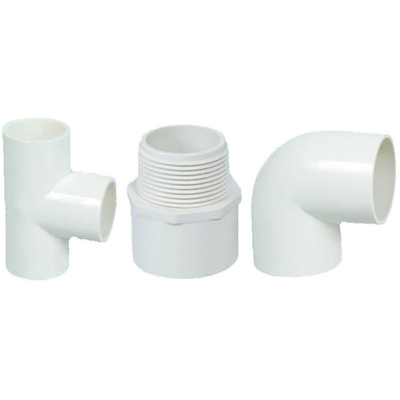 3 Way PVC Drainage Pipe Fittings White Tee Elbow Plumbing