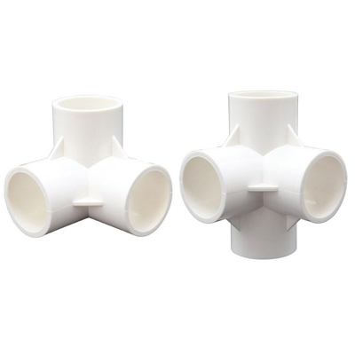 Three Dimensional PVC Drainage Pipe Fittings Four Way Right Angle Plastic Joint