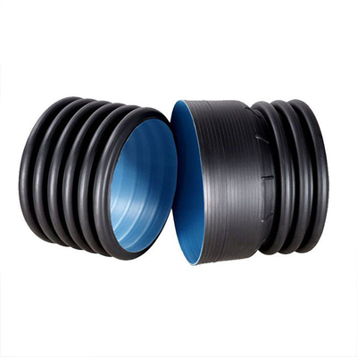 Black PE100 HDPE Double Wall Corrugated Pipe SN8 200MM 300mm 400Mm For Drainage System