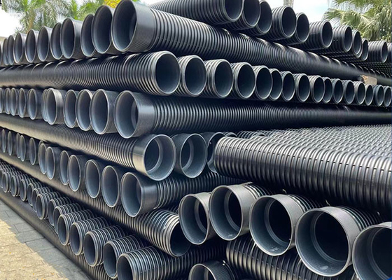 Customized HDPE Double Wall Corrugated Drainage Pipe Plastic Anti Aging