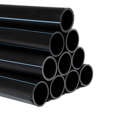 ISO9001 HDPE Water Supply Plastic Sewage Pipe Black High Density Polyethylene