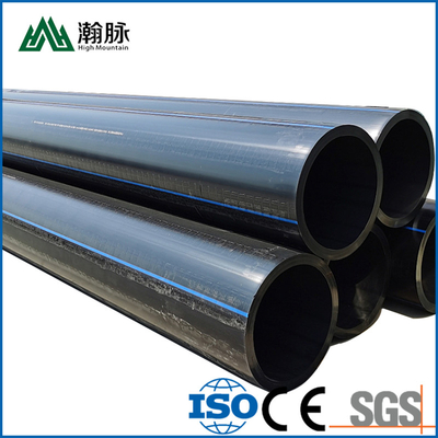 ISO9001 HDPE Water Supply Plastic Sewage Pipe Black High Density Polyethylene