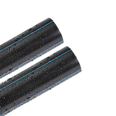 Water Supply Black HDPE Pipes With Blue Strip Cut To Size Sample Provided