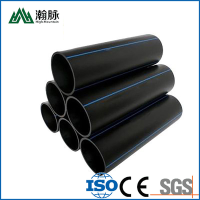 As Customized Size HDPE Water Supply Pipes Thickness 2.3mm-117.6mm Blue Or Black With Blue Strip
