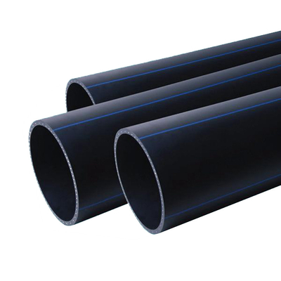 As Customized Size HDPE Water Supply Pipes Thickness 2.3mm-117.6mm Blue Or Black With Blue Strip