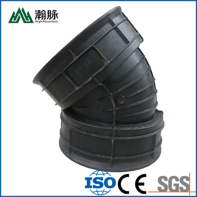 Corrugated HDPE Pipe Fittings / Double Wall 90 Degree Elbow Customized