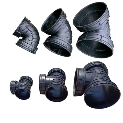 Threaded HDPE Drainage Pipe Fittings Corrugated Polyethylene 45 Degree Pipe Elbow