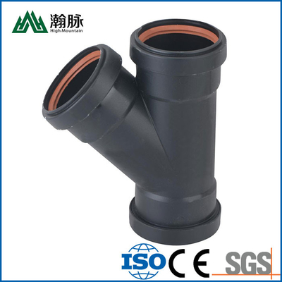 Flexible Socket HDPE Irrigation Pipe Fittings Oblique 45 Degree Tee Pipe Fitting